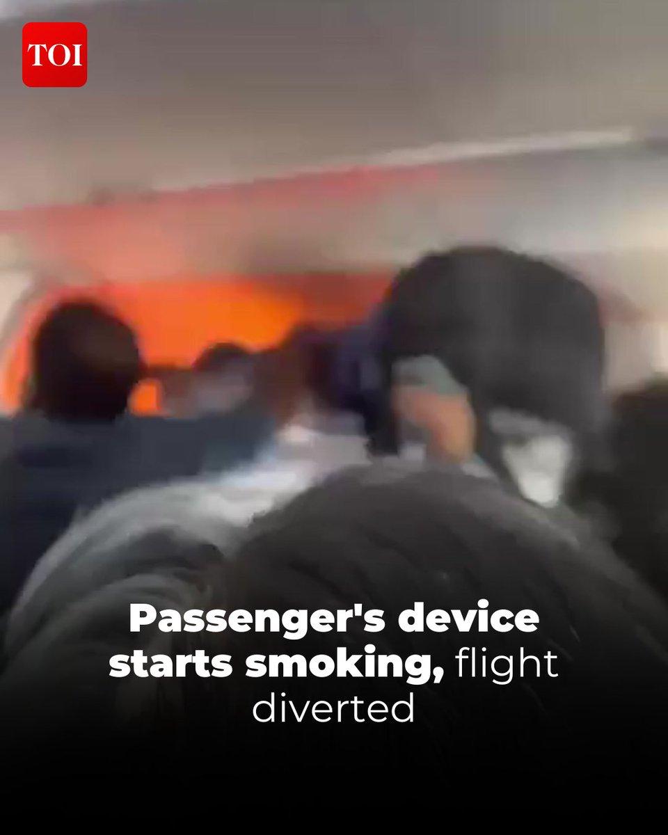 RT by @DeshmukhPraneel: An flight from to Sunday was diverted to after a passenger's personal electronic device caught fire. The crew put the device in water before