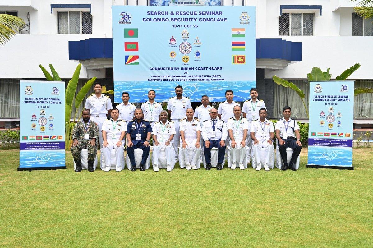 : The Indian Coast Guard organised a Maritime Search and Rescue seminar in Chennai on October 10–11 under the Colombo Security Conclave, with participation from five countries. The event focus
