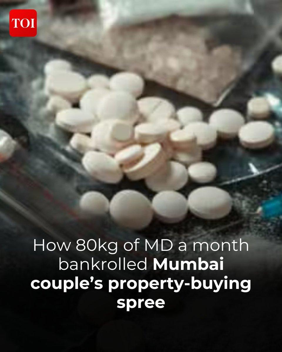 A #Mumbai couple accused of running a drug syndicate that allegedly trafficked around 80 kg of mephedrone (MD) every month since 2022 laundered the proceeds through real estate, shell firms and relati