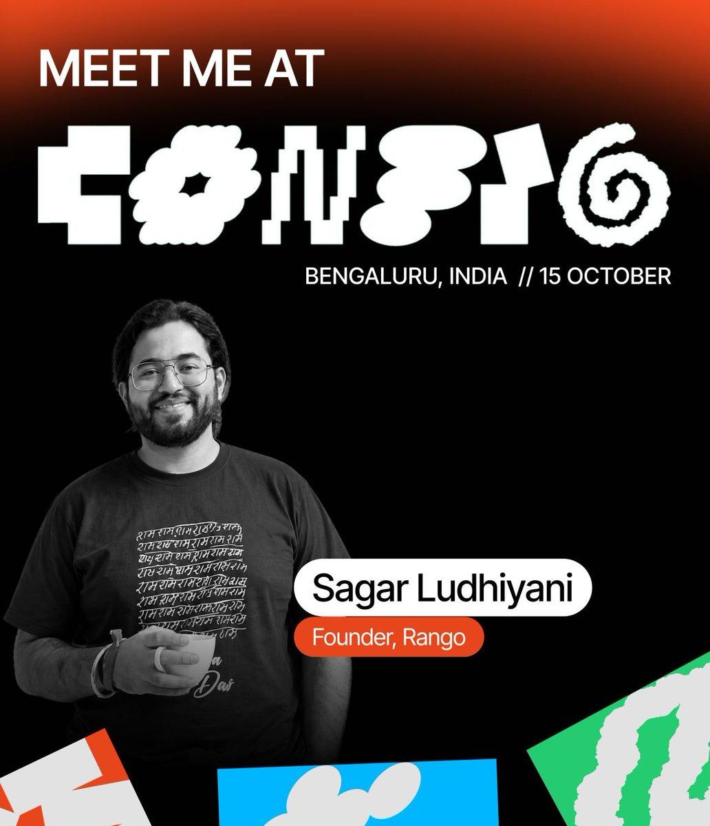 Bengaluru, we're coming! 👋 Our founder, Sagar Ludhiyani, will be at Config 2026 on 15 October. Building something interesting? Into product design, AI, or tech? Meet him there. Let's connect! #Config2