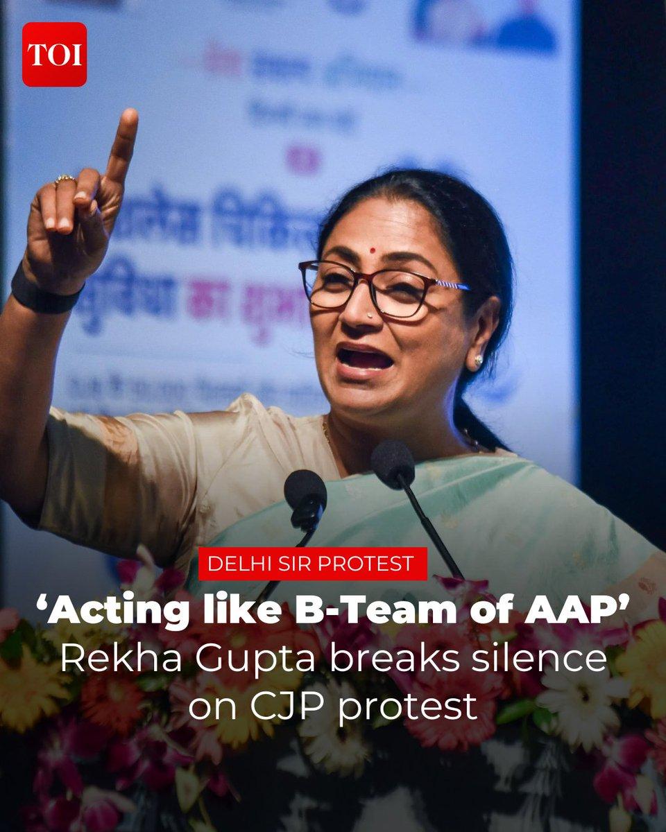 RT by @I_Kalsarikannit: #Delhi Chief Minister #RekhaGupta accused the youth-led Cockroach Janta Party (#CJP) of acting as a “B-Team” of the Aam Aadmi Party (#AAP) and challenged it to protest in #Punj