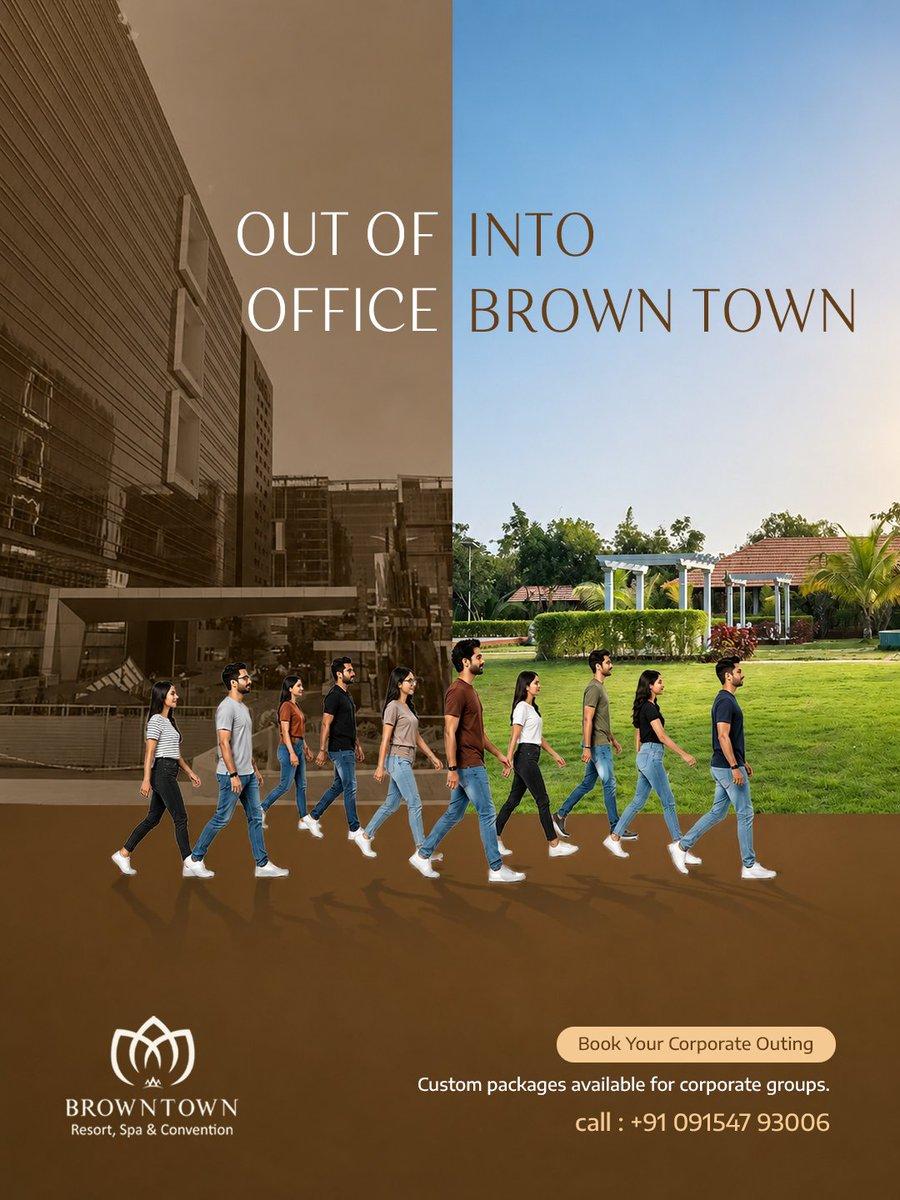 Trade corporate burnout for refreshing nature at Brown Town Resort, Spa & Convention! Located just a short drive from Hyderabad's major IT hubs, Brown Town offers the perfect getaway for corporate tea