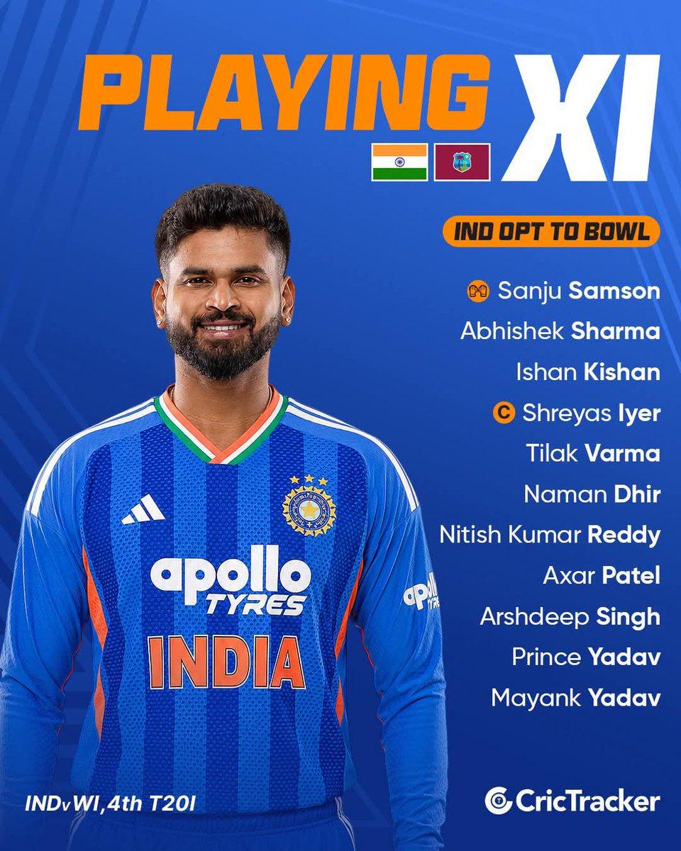 India have won the toss and elected to bowl first against the West Indies. 🇮🇳 Best wishes #TeamIndia #Hyderabad #INDvsWI #T20I