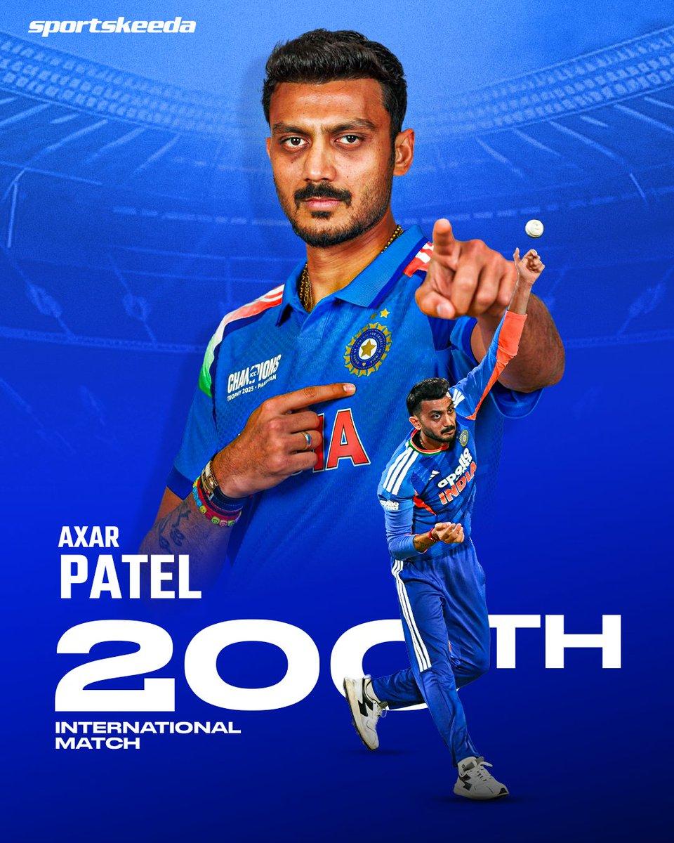 A special match for Axar Patel! 🇮🇳🌟 The Indian all-rounder features in his 200th international match for India! 💙👊 #INDvWI #T20Is #Hyderabad #Sportskeeda