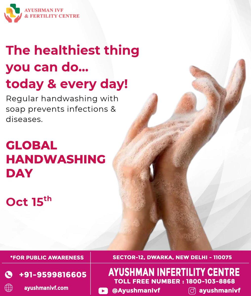 Global Handwashing Day is a good reminder of how much a simple habit can do. Washing your hands with soap helps prevent infections and diseases, and it protects the people around you too. #ayushmanivf