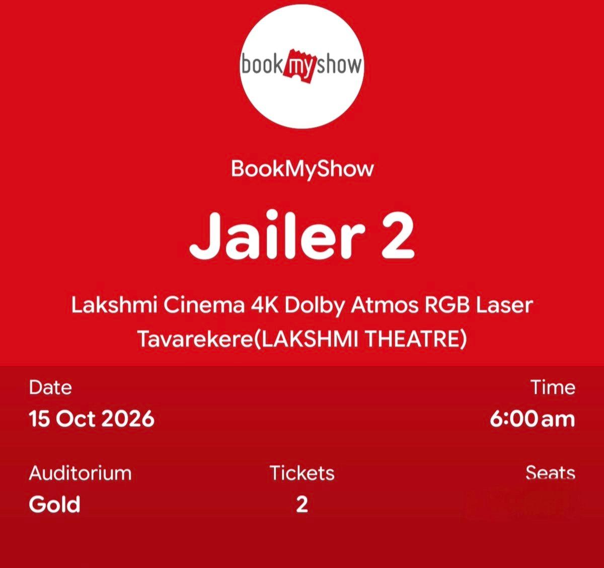 I booked in Lashmi Theatre only.. It's an amazing theatre.. We will witness the Super Star ✨✨✨ maagic..