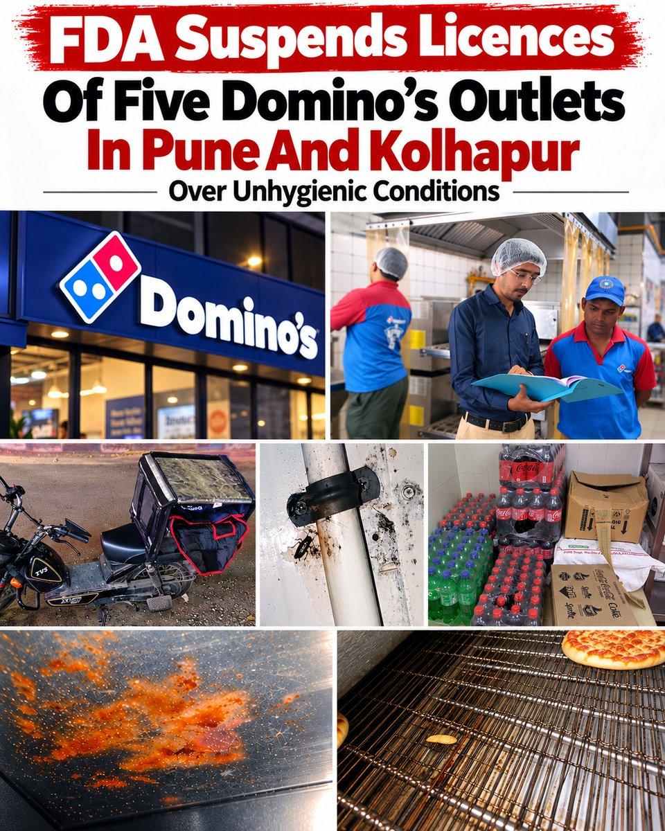FDA Suspends Licences Of Five #Domino’s Outlets In #Pune And #Kolhapur Over Unhygienic Conditions https://www.mypunepulse.com/fda-suspends-licences-of-five-dominos-outlets-in-pune-and-kolhapur-over-u