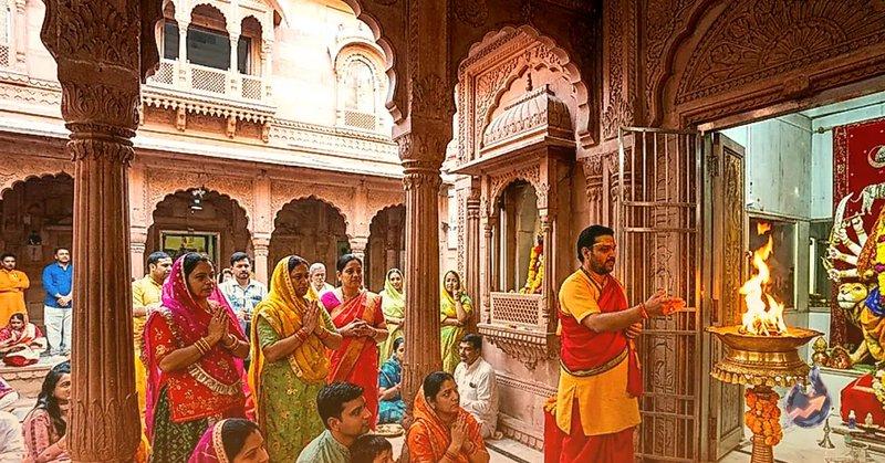 Hyderabad Houses a Rajasthani Architectural Marvel in Sri I Mataji Temple Featuring a 16 Armed Idol and Akhand Jyot https://trendkia.com/en/religion/hyderabad-houses-a-rajasthani-architectural-marvel-