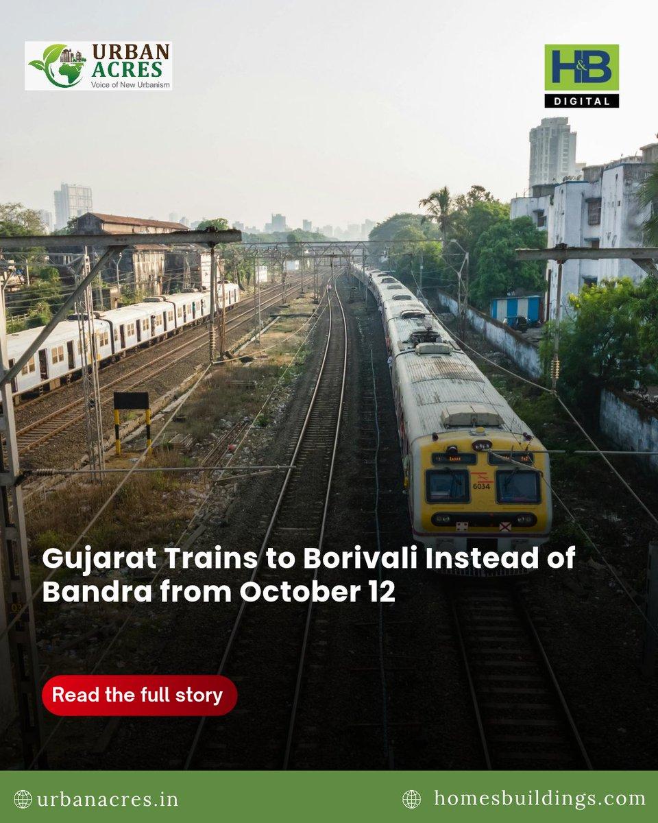 Travel update for Mumbai-bound passengers. Four trains from Gujarat will terminate at Borivali instead of Bandra Terminus on October 12, 13, 15 and 16 due to platform construction work. Read More : ht