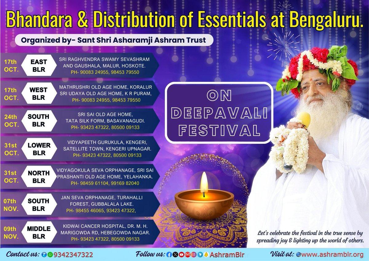 R to @AshramBlr: #Ashram Trust in #Bengaluru is hosting a series of programs for #Diwali2026 #Deepawali #Festival starting on 17.10.26 Volunteers & disciples will distribute essentials & hold communit