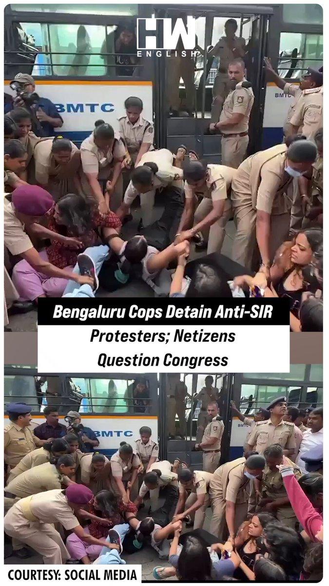 Cops Detain Anti-SIR Protesters; Netizens Question