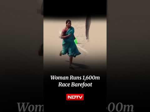 Woman Runs 1,600m Race Barefoot, Wearing Saree In Ramgarh
