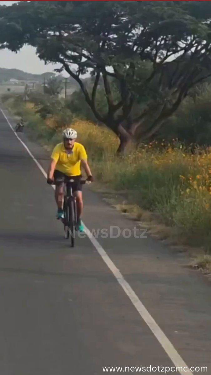 Pune PCMC Police Commissioner Vinoy Kumar Choubey Spotted Cycling on Scenic Roads of Maval