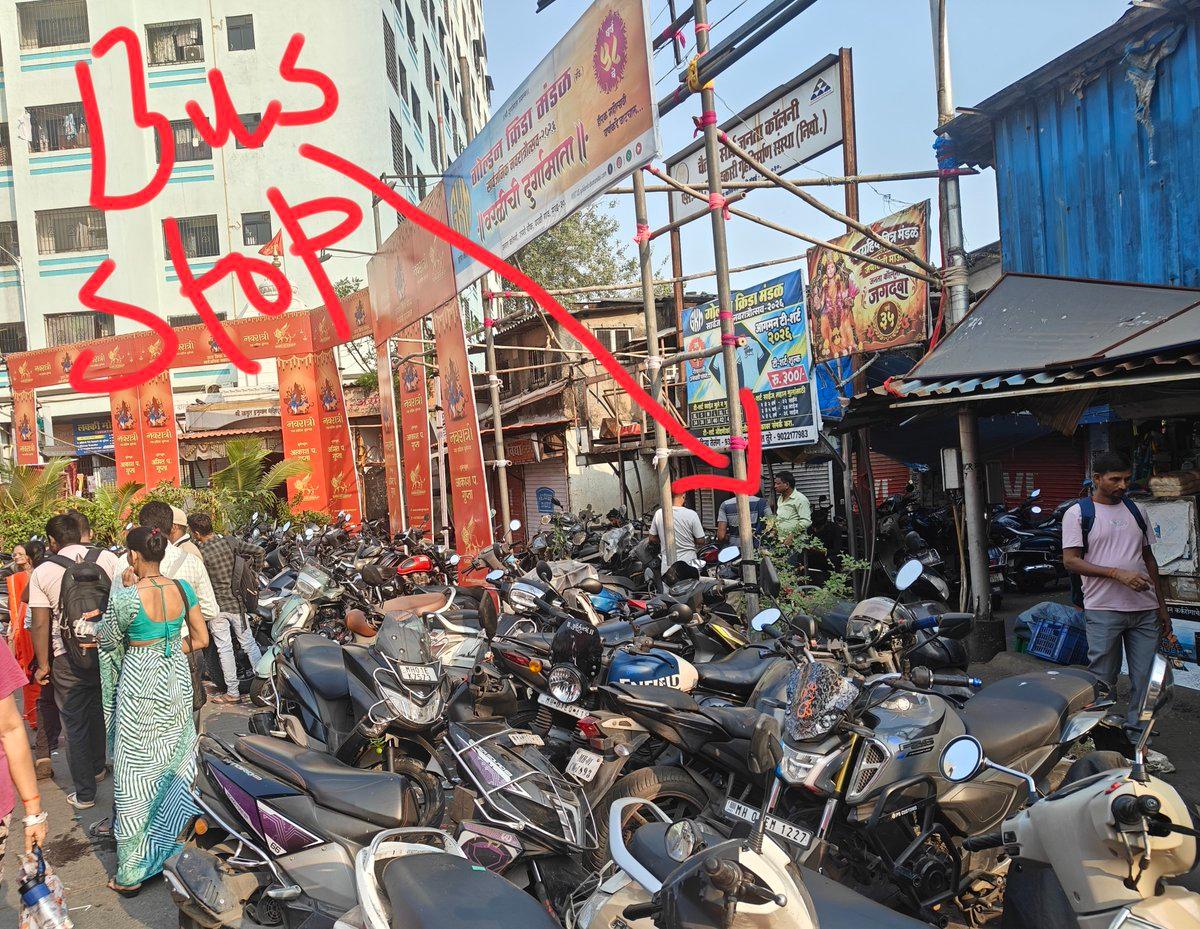 @AshwiniBhide & @TawdeRitu did a lot of PR @ "cleaning up pedestrian flow in . That was 2 months ago. This is a daily phenomenon in Worli Village where 2Ws QUADRUPLE park while BEST buses strug