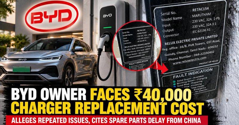 BYD Owner Flags ₹40,000 Charger Replacement Cost After Two Years, Seeks Company Intervention https://www.telanganatribune.com/byd-owner-flags-%e2%82%b940000-charger-replacement-cost-after-two-years-se