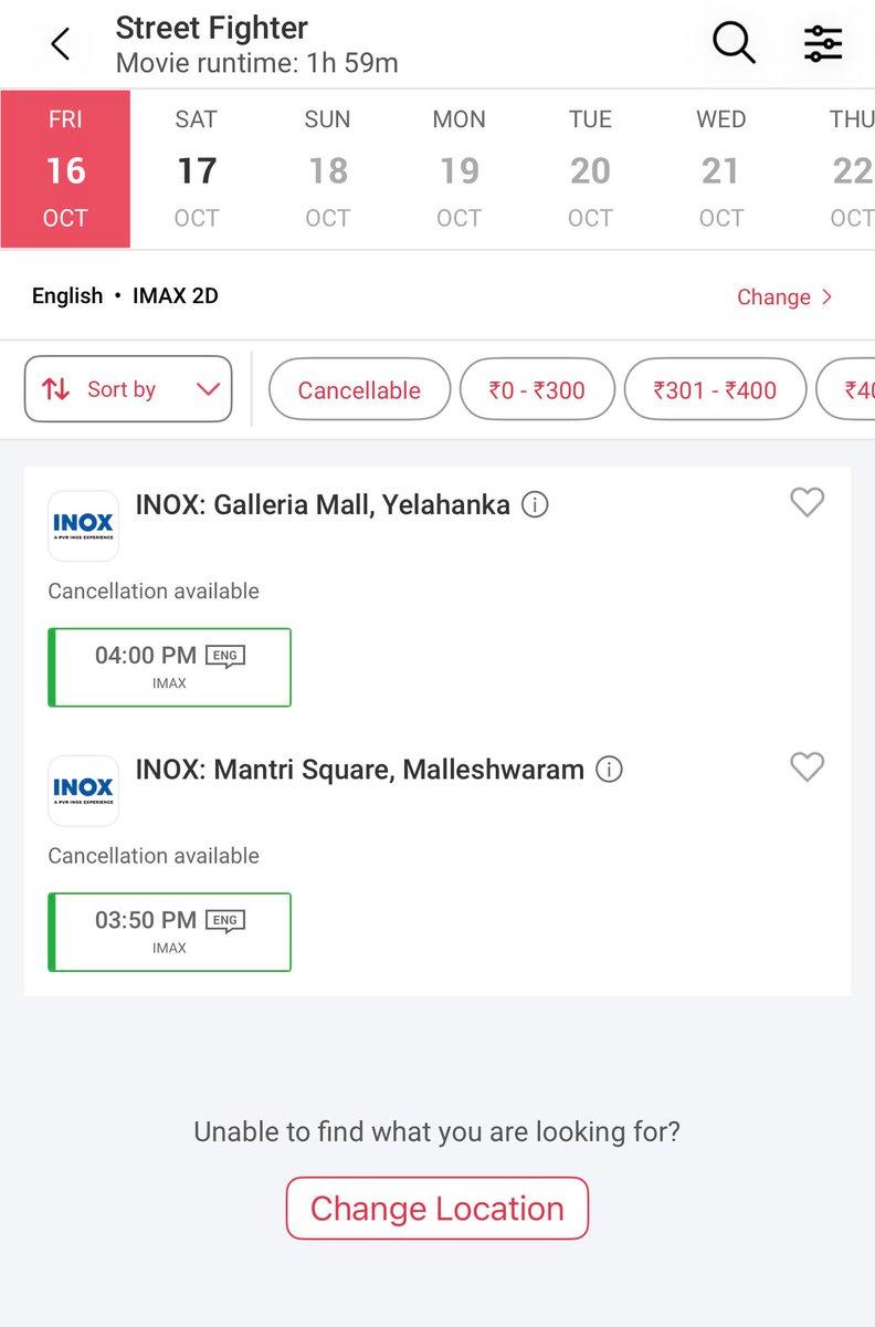 #StreetFighter #IMAX bookings ags started in #Bengaluru. So its getting atleast one show along either #Jalier2 . Thank God! @Street_Fighter @Jailer2Film @IMAX