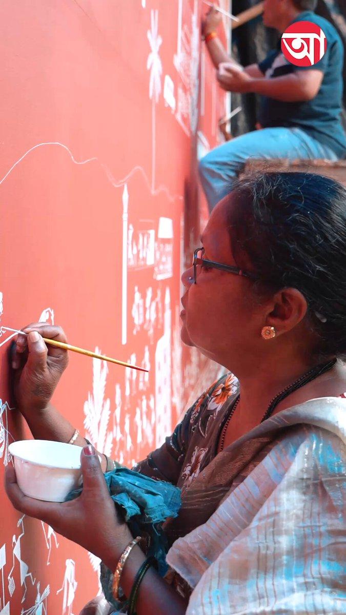 কলকাতার পুজোতে মহারাষ্ট্রের ওয়ারলী [Warli Painting, Kolkata Durga Puja 2026, 66 Pally Puja