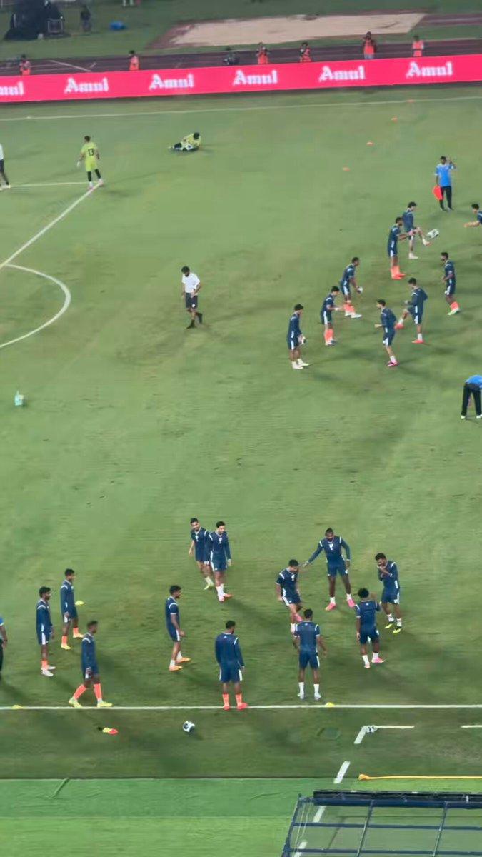 RT by @chkeerth: The Indian Football Team trains ahead of the match against Uruguay at the Salt Lake Stadium.