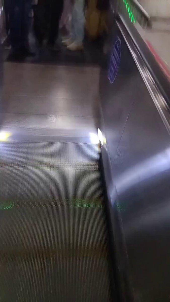 A Delhi Police officer is pushing a child from metro station, probably Shahadra metro station. Is this a way to handle a child? Crime is not stopping in Delhi and police officials are engaging in such