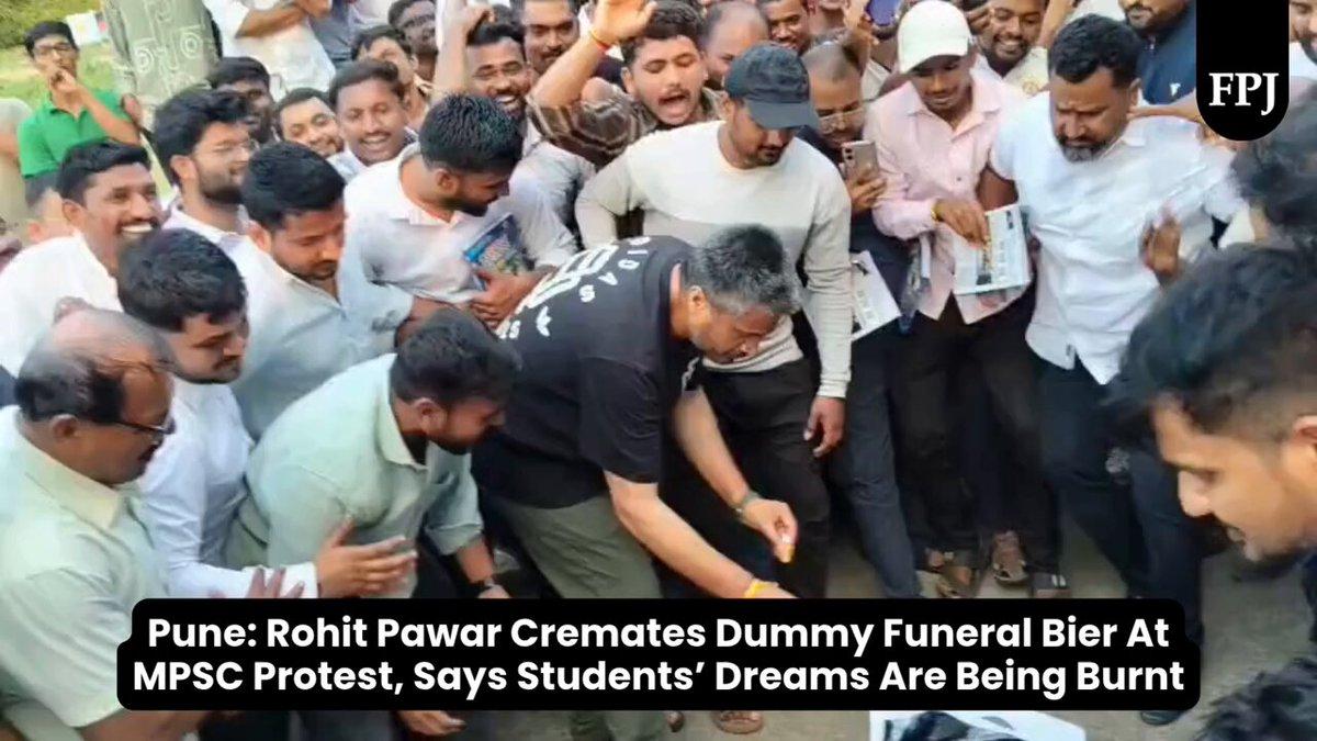 RT by @PKS0403666: | : Rohit Pawar Cremates Dummy Funeral Bier At MPSC Protest, Says Students’ Dreams Are Being Burnt Read article by @Alister0135 https://www.freepressjournal.in/pune/pune