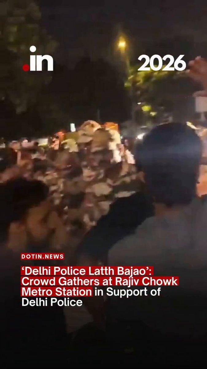 RT by @bjp4DJT: Rajiv Chowk par Delhi Police ke support Bhajpillaws ka full on Drama ,, " Dilli police Latthha Bajao 😑💥