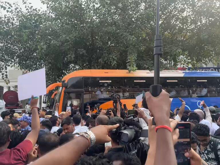 Visuals from near Rajghat where the bus carrying LoP Rahul Gandhi and other opposition leaders are expected to reach soon.