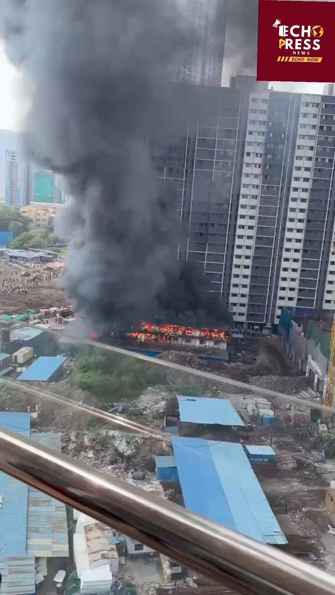 🚨 MUMBAI FIRE: Fire reported at an under-construction site in Mulund East. Residents reportedly heard a loud blast moments ago. Fire brigade response and further details are awaited. #