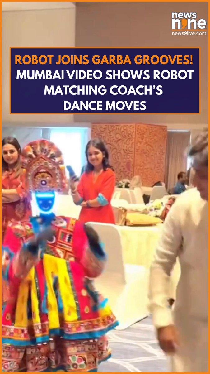 A video from Mumbai shows a Garba instructor sharing the dance floor with a small robot during a festive performance. A video shows the two dancing side by side, with the robot performing its own step