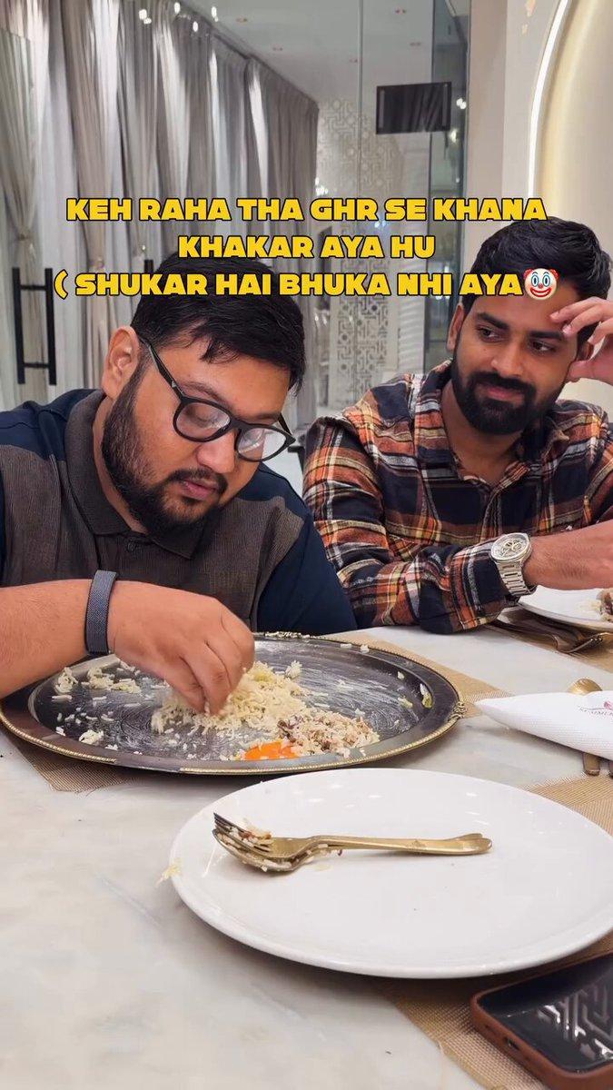 Ghar pr pet bharke khana khaaye aaya mai mama!