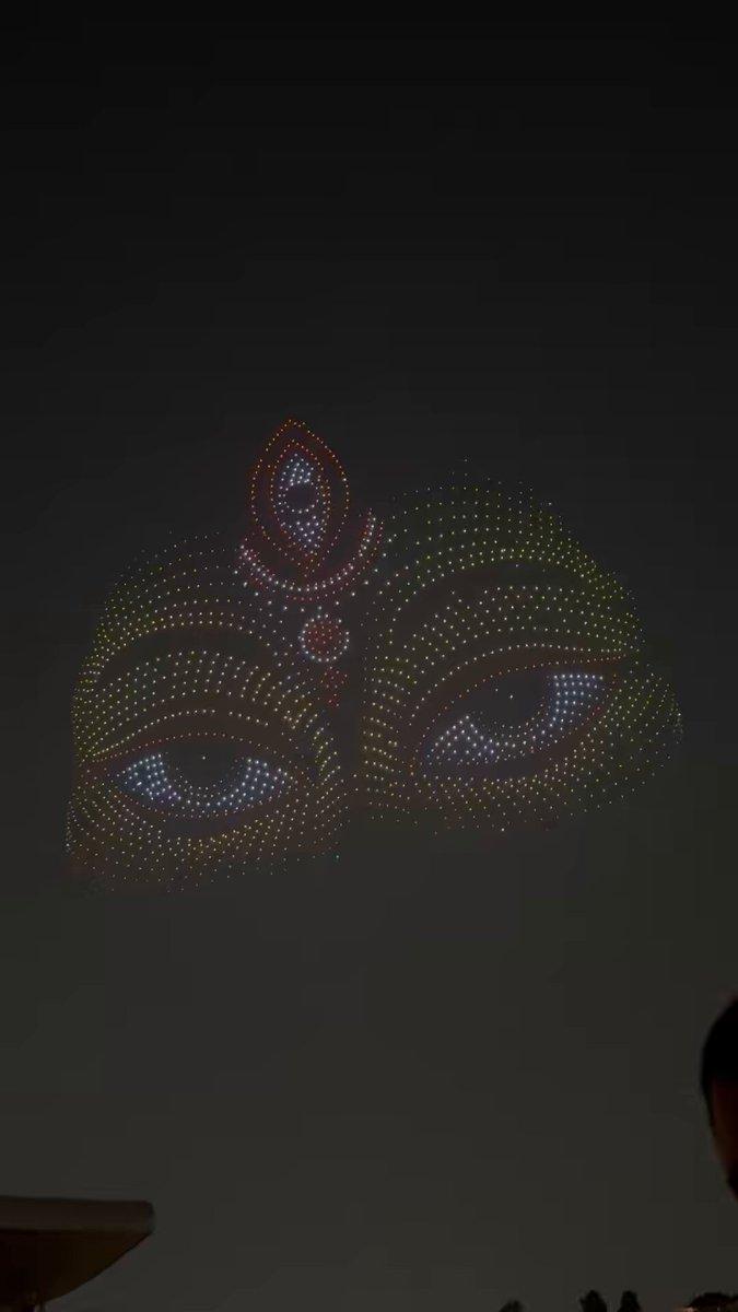 RT by @Kishkinda10: Look at this Thread of Mahalaya 2026 😍 What a Drone Show in Eden Gardens 🔥🔥 ⬇️