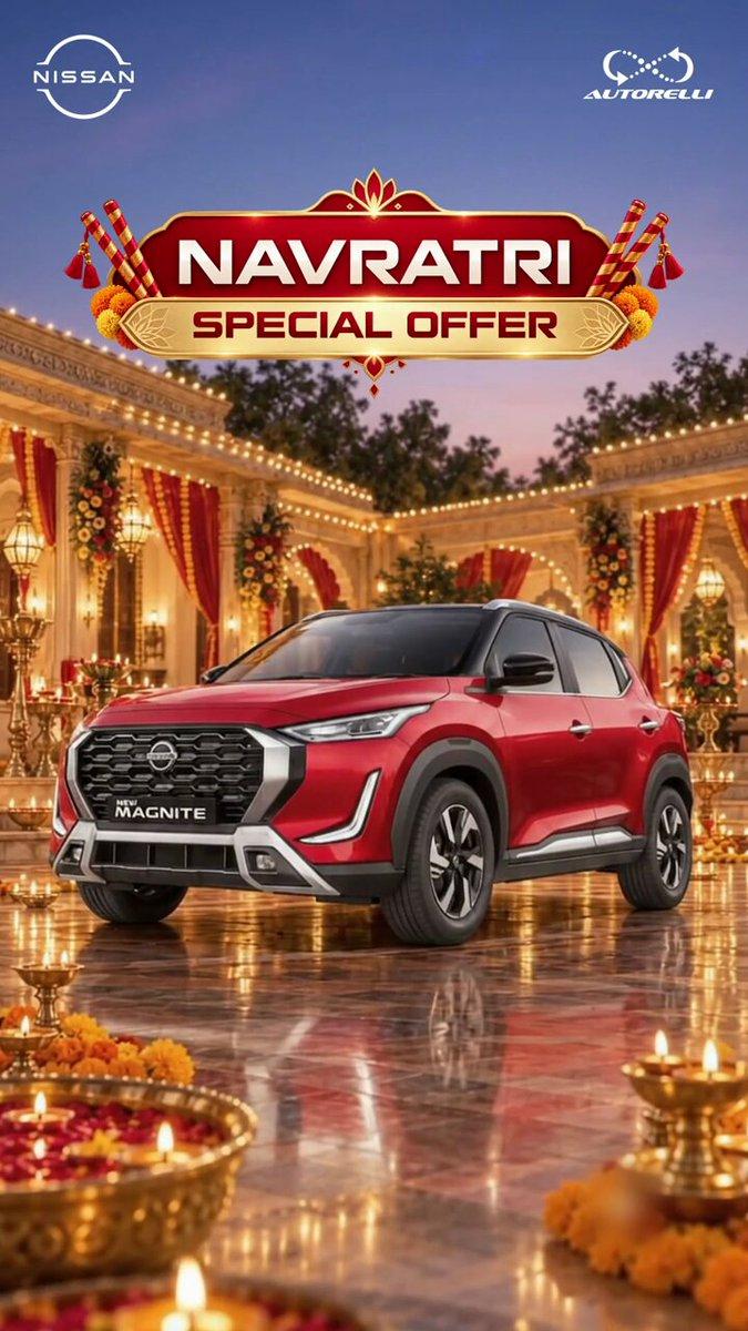 This Navratri, drive home the New Nissan Magnite! 🚘 Starts at ₹5.69 Lakh* 🎁 Benefits up to ₹1.10 Lakh* 💰 5.55% ROI* | EMI ₹1,594/lakh* Visit 𝐀𝐮𝐭𝐨𝐫𝐞𝐥𝐥𝐢 𝐍𝐢𝐬𝐬𝐚𝐧 today. https://wa.me/+917200103673 #Autore