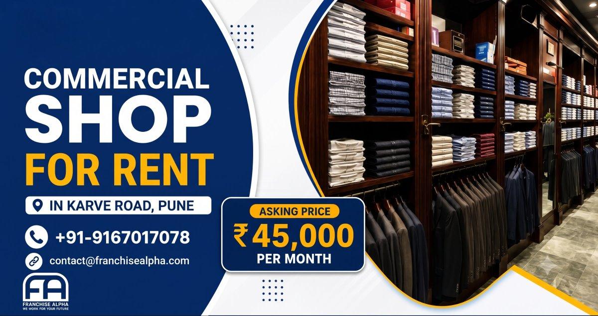 🏪 500 sq.ft. commercial shop for rent on Karve Road, Pune! 💰 ₹45,000/month | Ground Floor 📍 Near SNDT Bus Stop & Paud Road–Karve Road Junction Ideal for retail, café, bakery, salon, QSR or franchise b