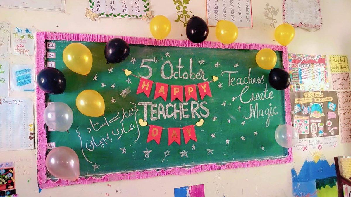 Teacher’s Day Celebration A beautiful Teacher’s Day celebration was held at Government Girls Primary School Sayed Baz Muhammad Shah District . Students expressed their heartfelt gratitude an