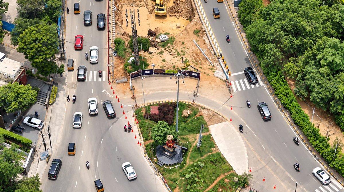 - -KBR one way permanent. The Telangana government has approved a revised plan: Package 1: Jubilee Hills Check Post–Mugdha Junction steel flyover Package 2: Mugdha Junction–Muffakham Jah Col