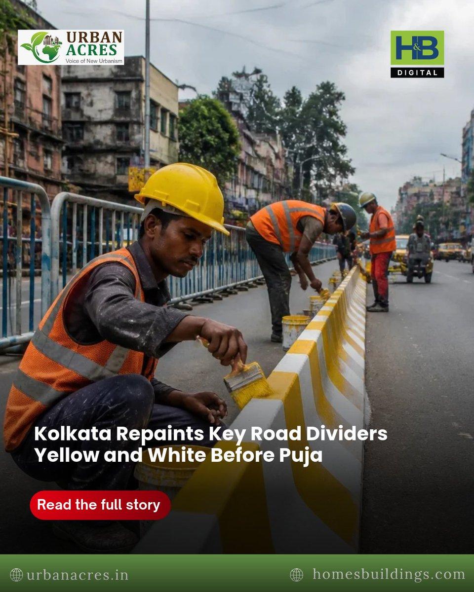 Kolkata has begun repainting concrete road dividers and footpath railings in yellow and white, replacing the blue-and-white colour scheme used across the city since 2011. Read More: https://urbanacres