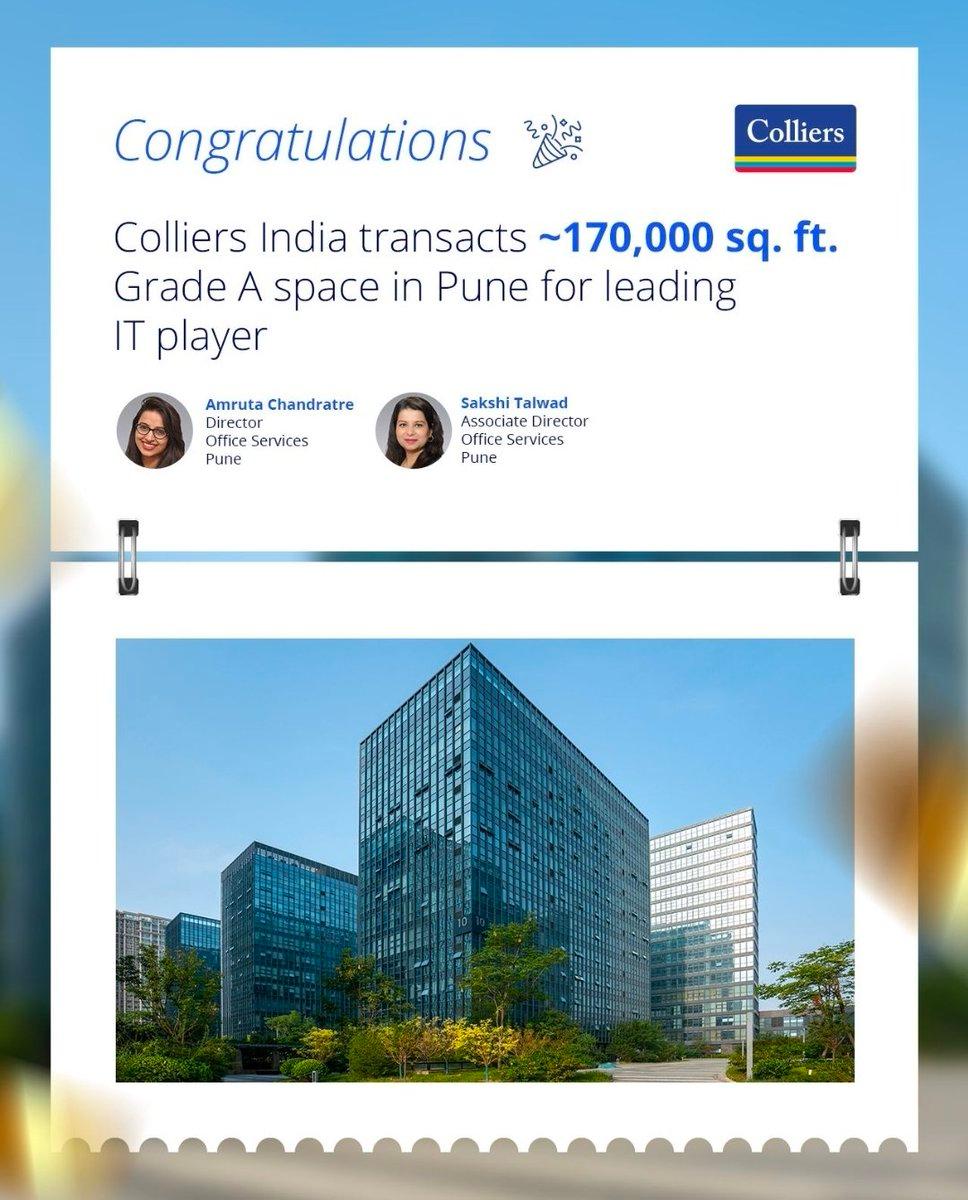 RT by @YashPatil948: A leading IT company takes 1.7 lac sqft Office Space in GBB Kothrud through Colliers