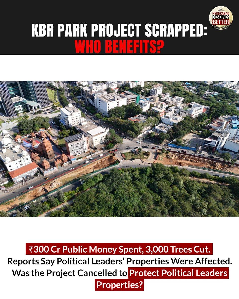 KBR Park project scrapped after land acquisition and tree felling. Why did the government cancel the project after affecting public resources?