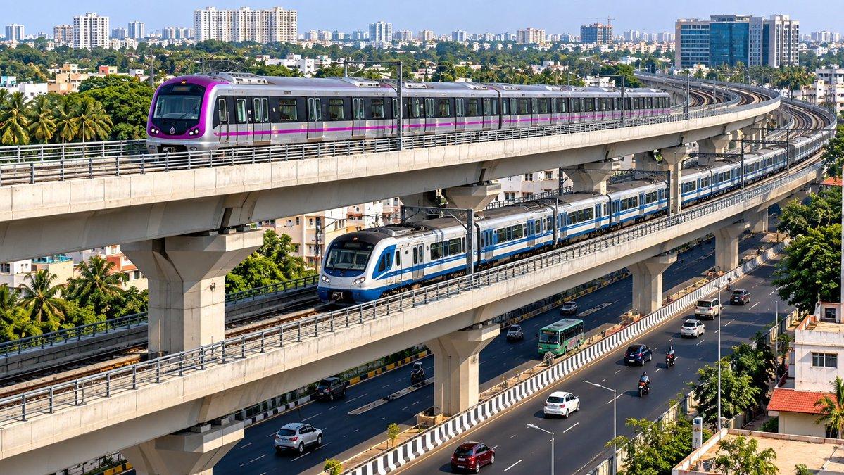 🚨 Bengaluru Metro & Suburban Rail will share a 500-metre corridor near Benniganahalli, avoiding the acquisition of 1.3 acres of residential land The move is expected to reduce land acquisition needs m