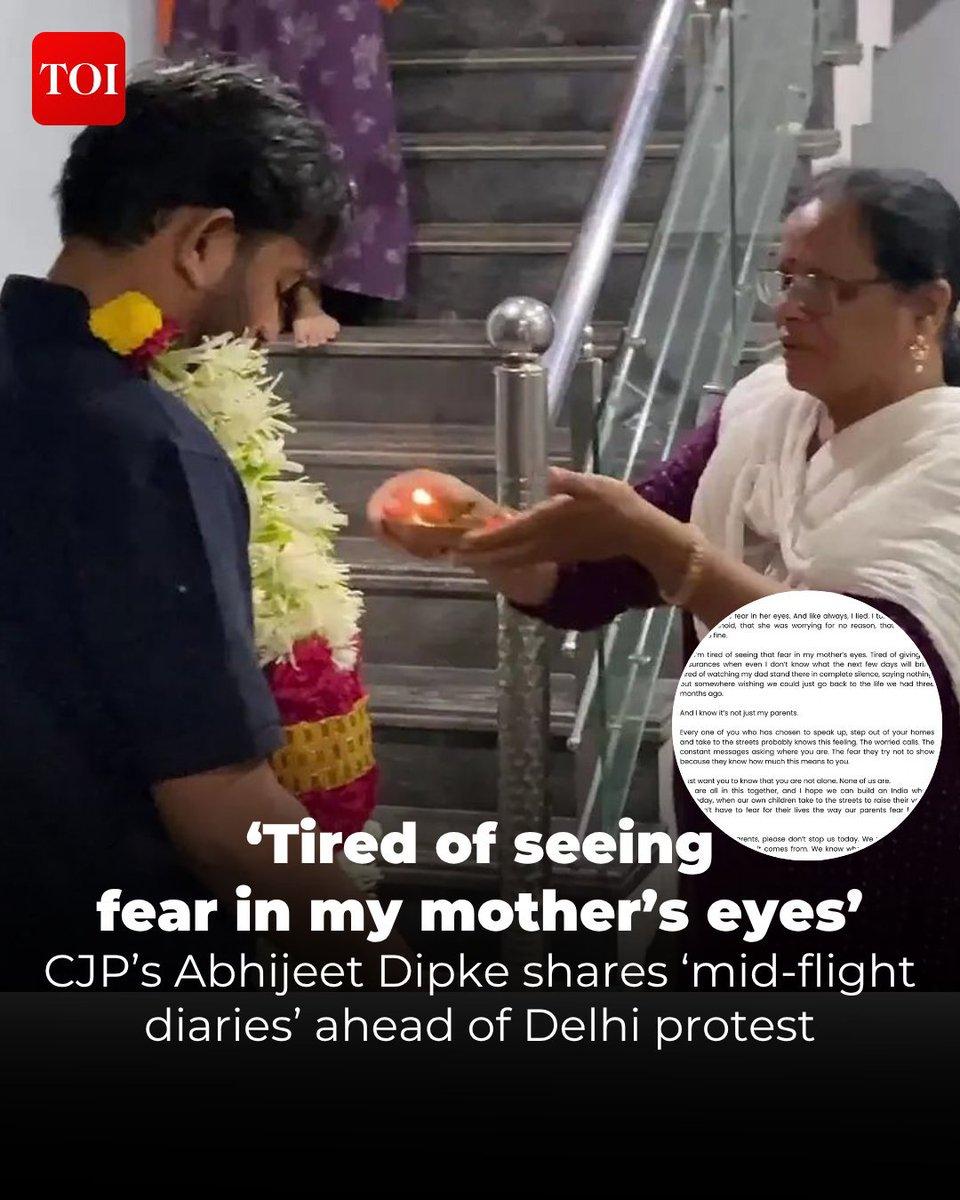 RT by @matheswaranc: Abhijeet Dipke said his mother cried as he left home for ahead of the October 10 protest. You have Changed India 🇮🇳 Dipke, Stay Strong 👊🏻