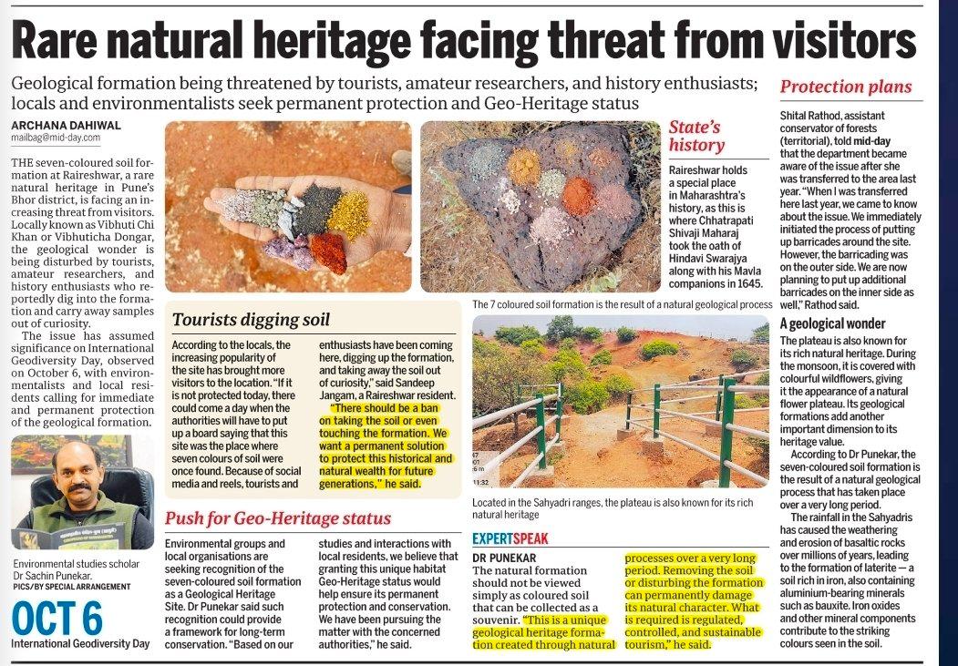 Raireshwar where King Shivaji took oat of Swarajya known for geological formation is being threatened. permanent protection, Geo-Heritage status needed @MahaForest @CMOMaharashtra https://www.mi