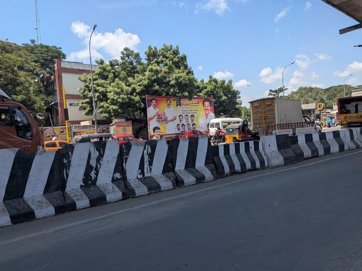 To The Commissioner Greater Chennai Corporation (@chennaicorp) Subject: Request to remove unauthorized political banner on the public road between Kasi Theatre and Old Udhayam Signal, Ashok N