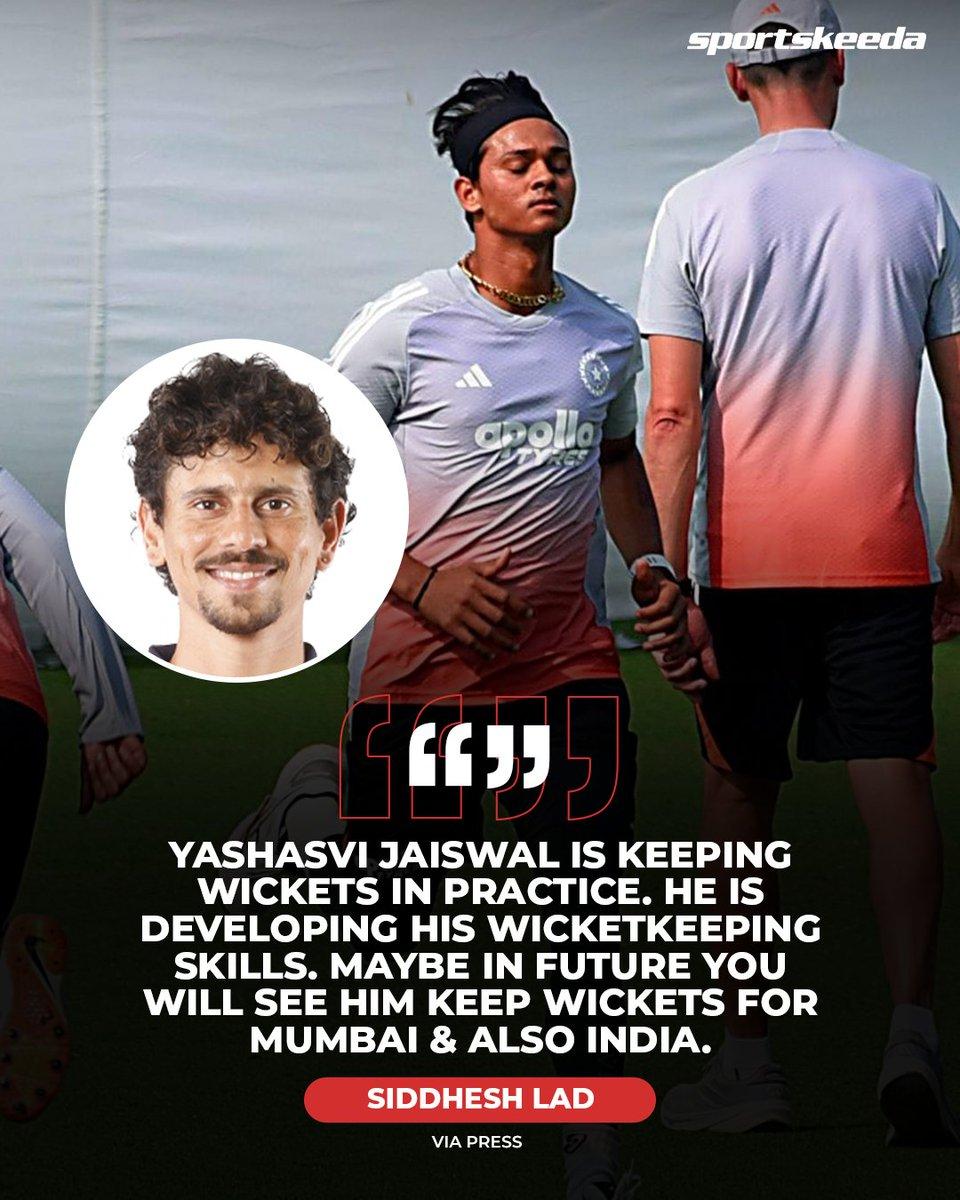 RT by @MaddiThala: Mumbai skipper Siddhesh Lad hints at Yashasvi Jaiswal’s wicket-keeping ambitions for Mumbai and India! 🧤🗣️