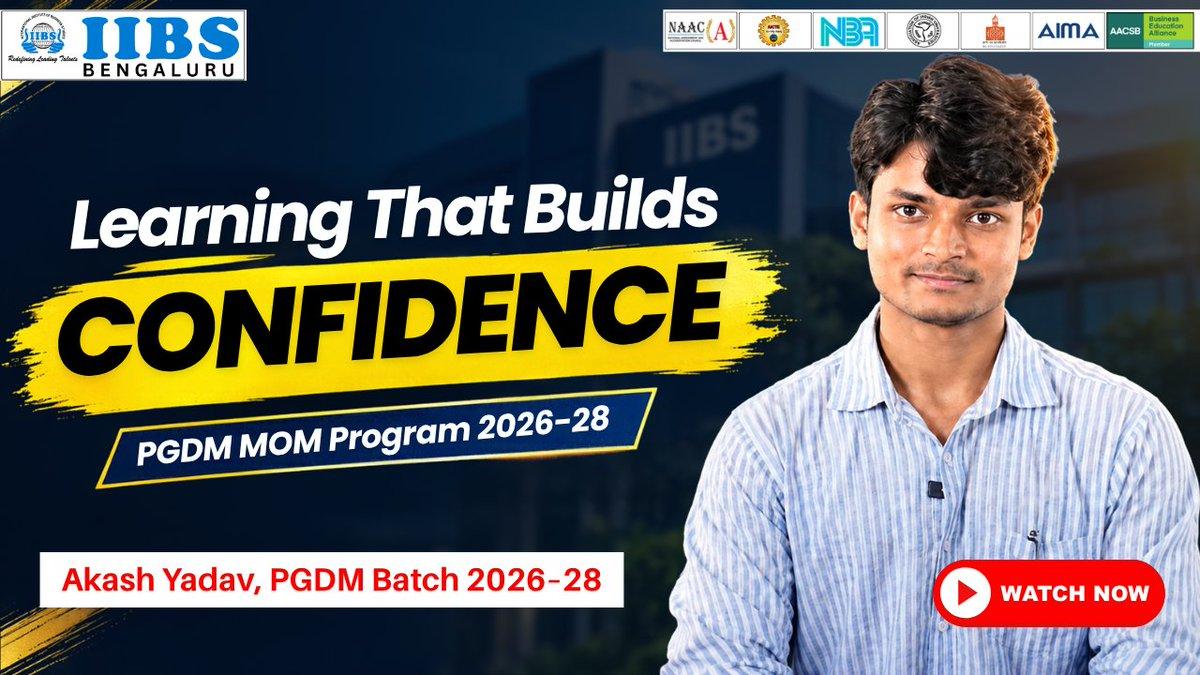 Learning That Builds Confidence | Akash Yadav, PGDM Batch 2026–28 | IIBS Bengaluru https://youtu.be/N6Le0zO5Tgg #