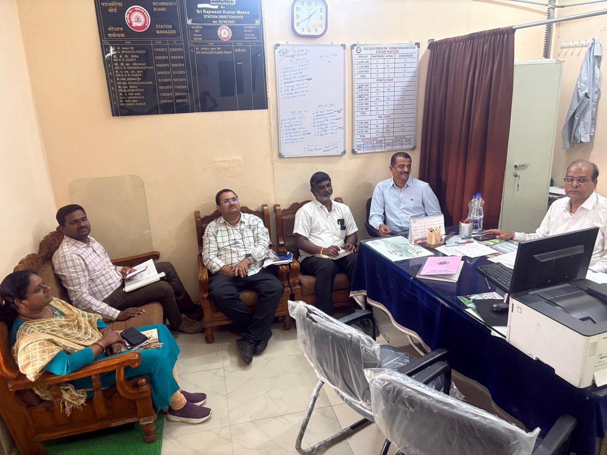 Fortnightly Review Meeting by Railway Station team,headed by the Station Manager, with all Sr. Supervisors, was held on 08.10.2026 to resolve day-to-day passenger issues & review constructi