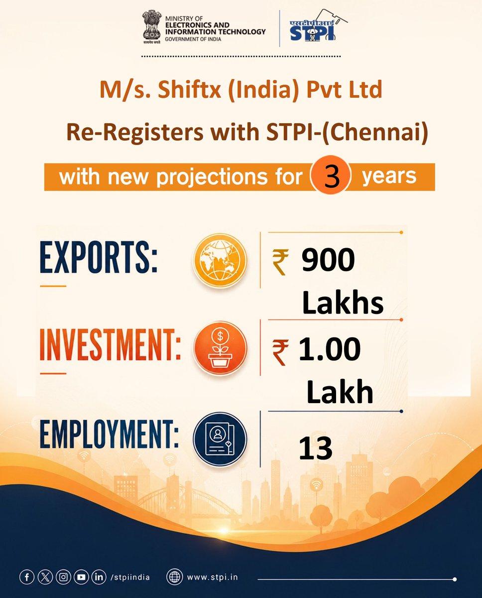 RT by @susil_sethy: Congratulations M/s.Shiftx (India) Pvt Ltd #Chennai! for renewal of license! #GrowWithSTPI #DigitalIndia #STPIINDIA #StartupIndia @AshwiniVaishnaw @JitinPrasada