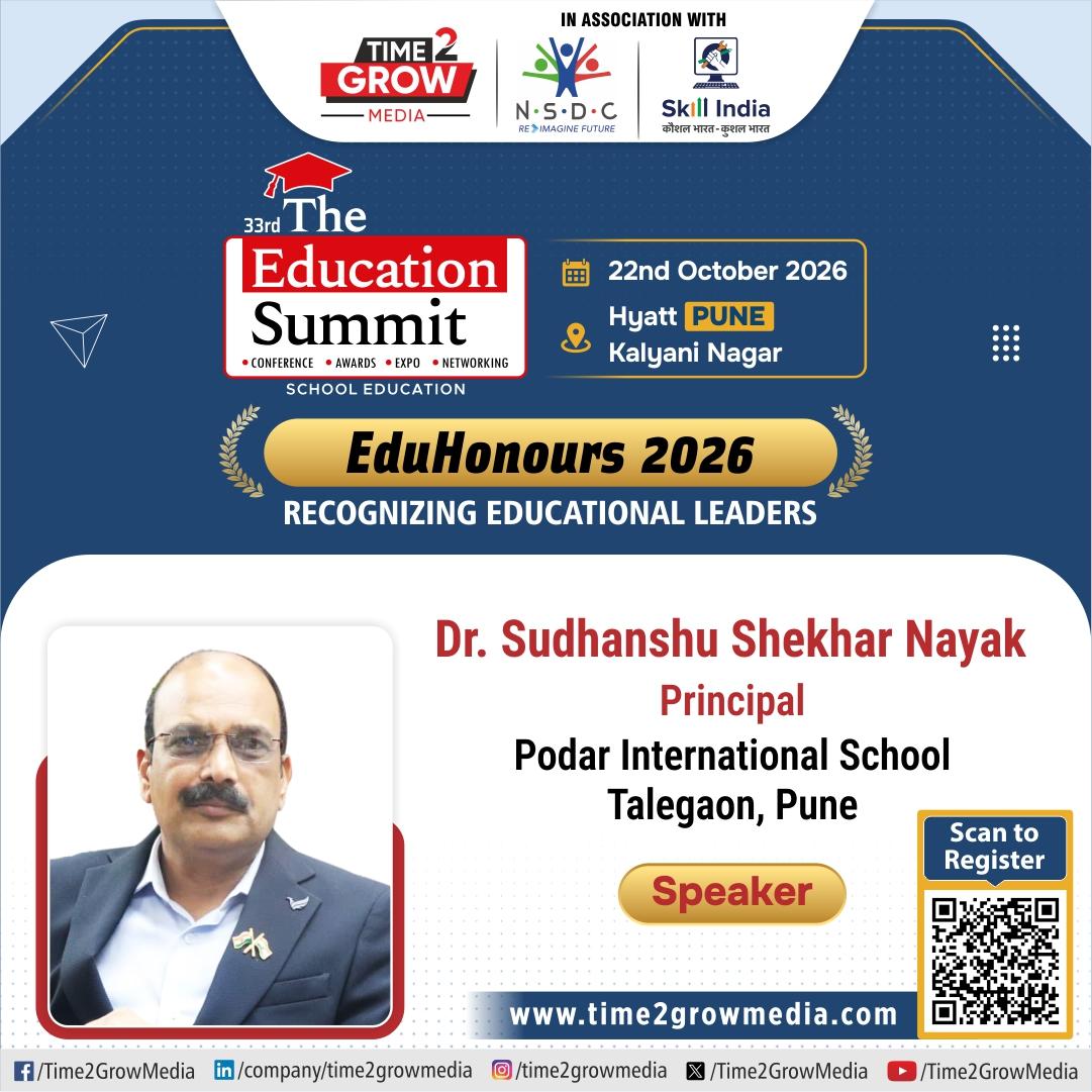 We're delighted to welcome Dr. Sudhanshu Shekhar Nayak, Principal - Podar International School, Talegaon, Pune, as a 𝗦𝗽𝗲𝗮𝗸𝗲𝗿 at the 33rd edition of '#TheEducationSummit' in #Pune. In Association With 