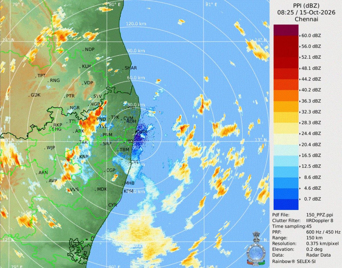 RT by @GopiKrishn24: 2 PM update: Clouds forming near the coast and easterly winds might bring moderate to heavy spells over the #Chennai region over the next 24 hours.