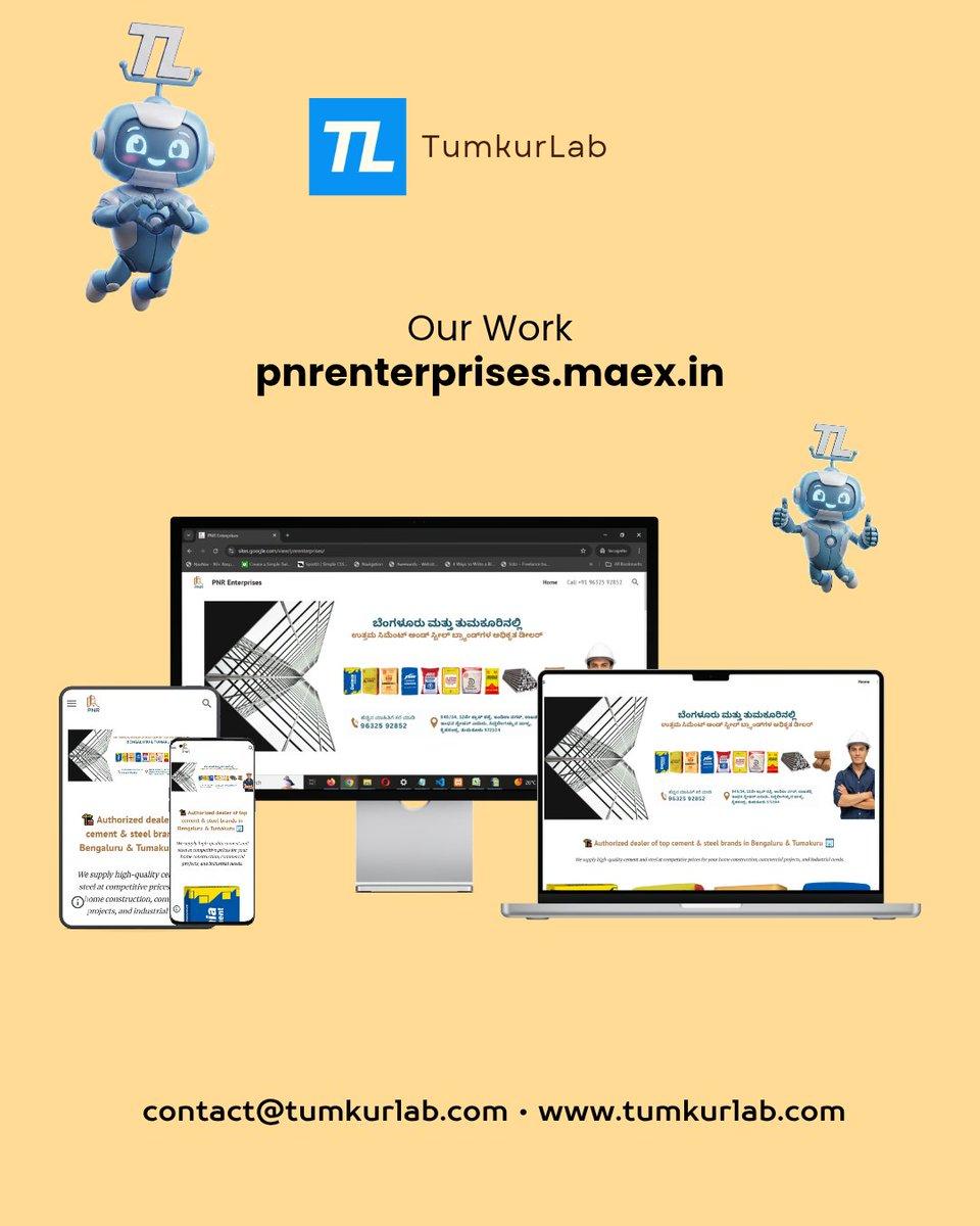 RT by @tumkurlab: PNR Enterprises, top cement & steel dealer in & , is now online with a clean website built by us! Need a website for your biz? Let’s talk! 🌐 https://pnrenterprise