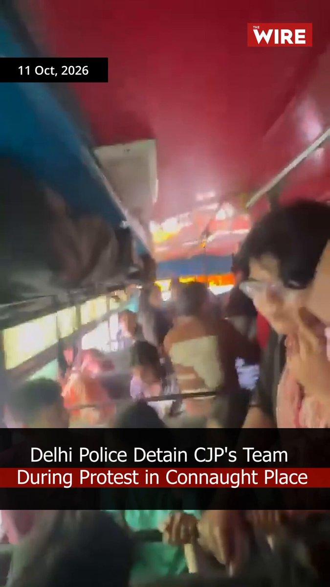 RT by @SpamWrites: Delhi Police Detain CJP's Team During Protest in Connaught Place