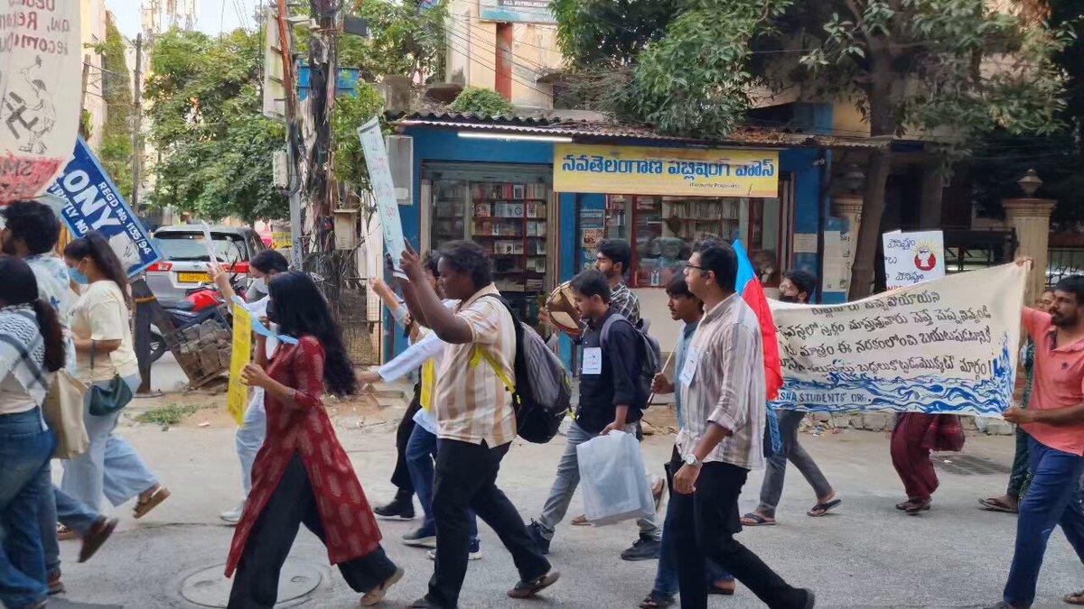 RT by @pavii35: A rally demonstration being held near Sundarayya Vignana Kendram in , demanding the scrapping of the Special Intensive Revision (#SIR) and the resignation of Chief Election C
